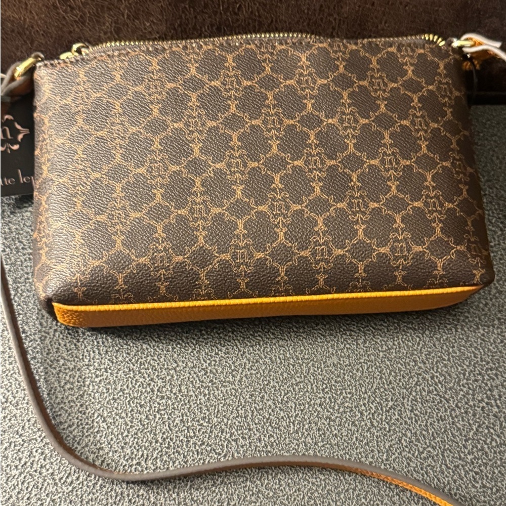 Nanette Lepore Brown and Tan Crossbody Bag with card holder - Picture 6 of 6